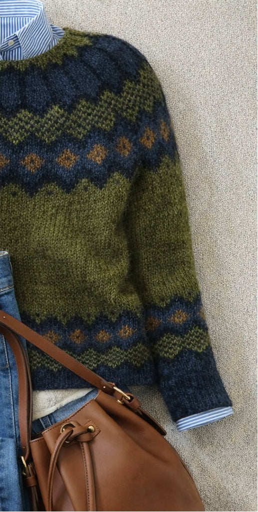 Women's Nordic Fair Isle Sweater with Ribbed Cuffs