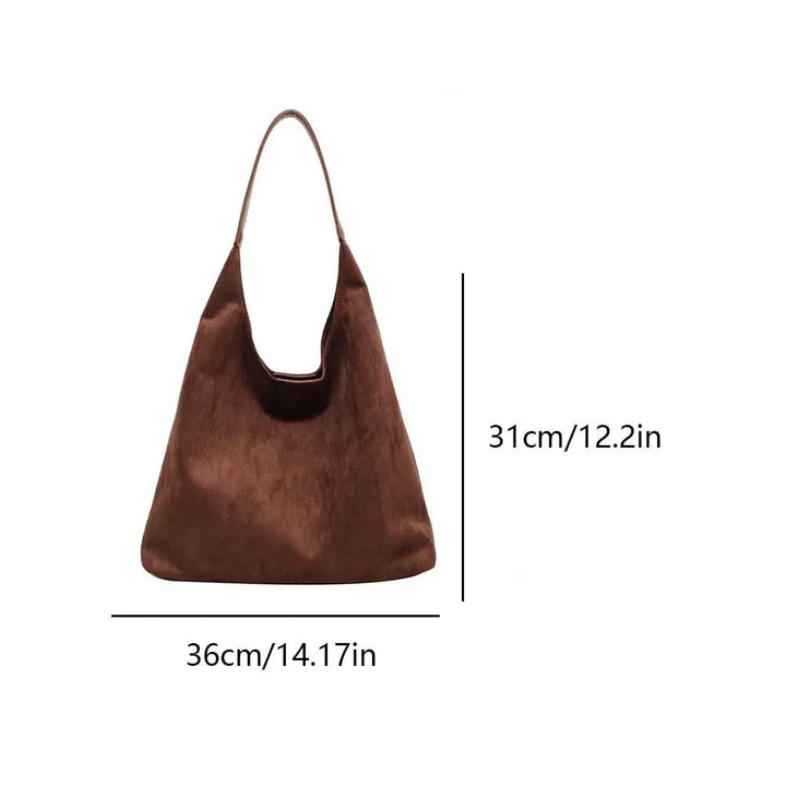 Women's Suede Tote Bag with Shoulder Strap for Everyday Use