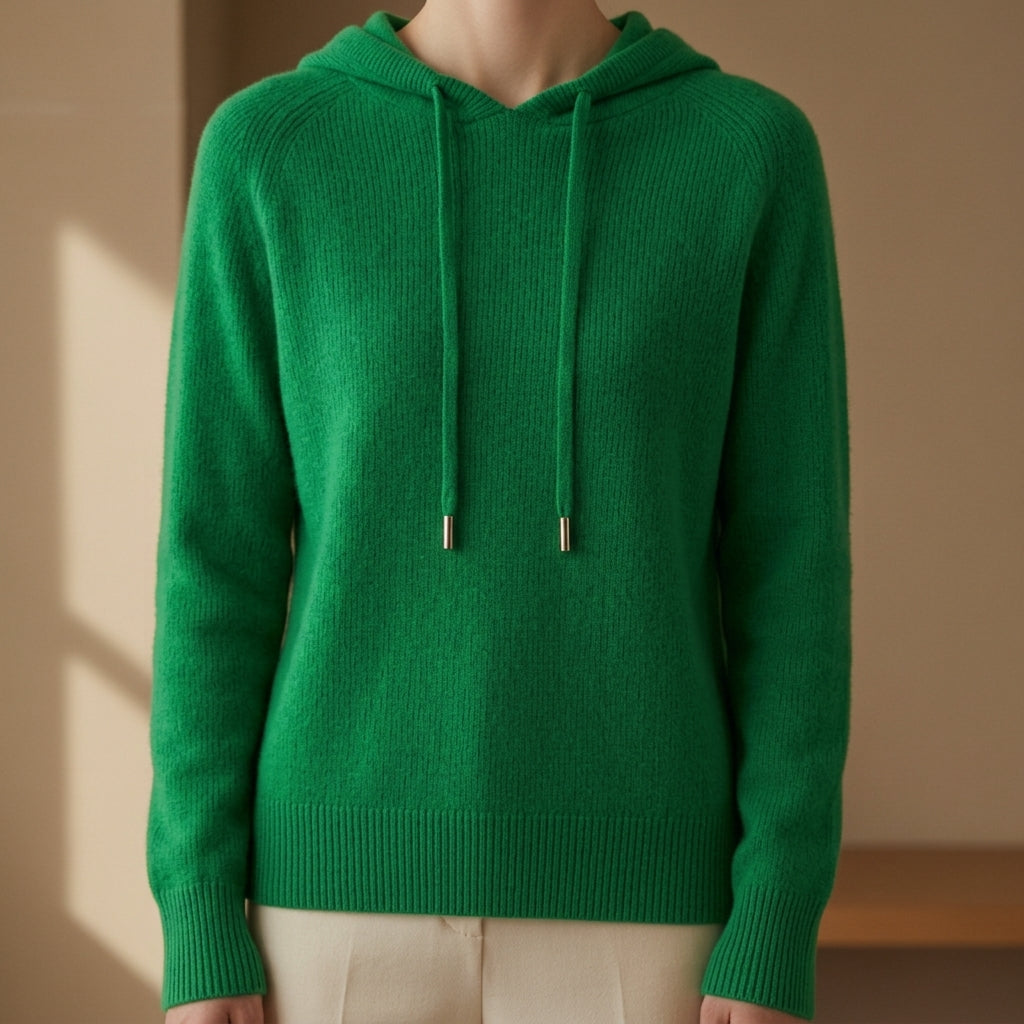 Women's Ribbed Knit Hoodie Sweater
