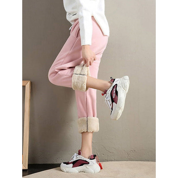 Women's High Waist Brushed Lined Fall Sweatpants