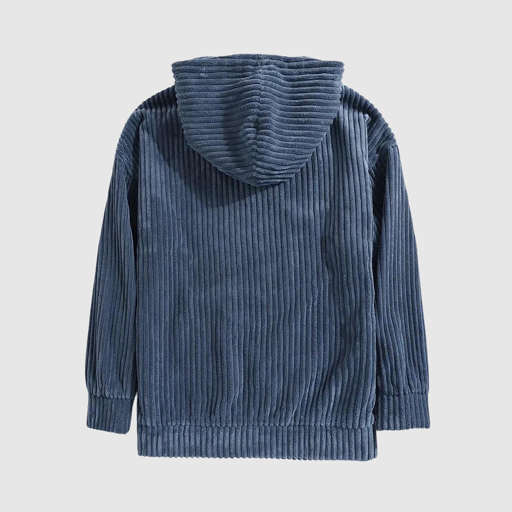 Men's Ribbed Corduroy Hooded Sweatshirt