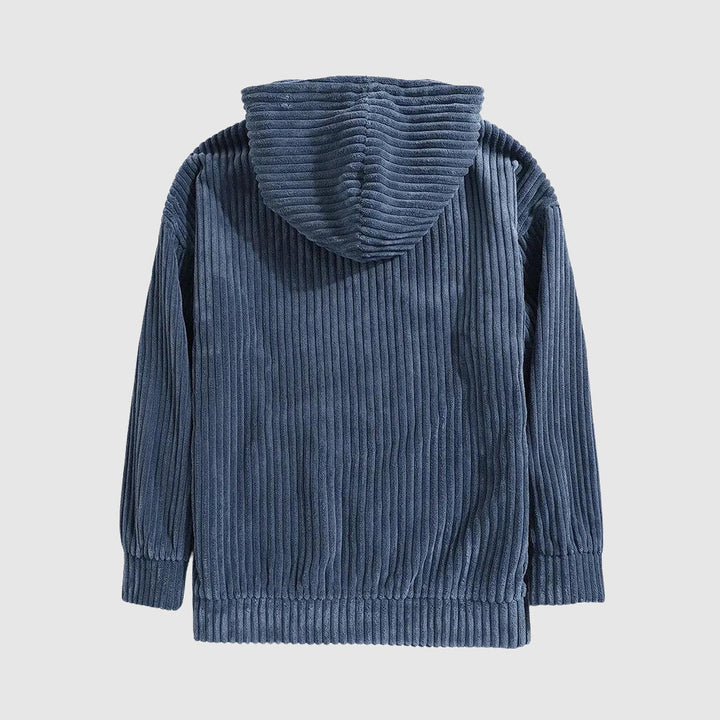 Men's Ribbed Corduroy Hooded Sweatshirt
