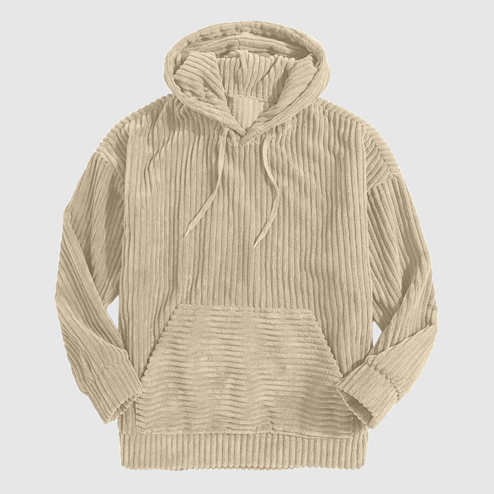 Men's Ribbed Corduroy Hooded Sweatshirt