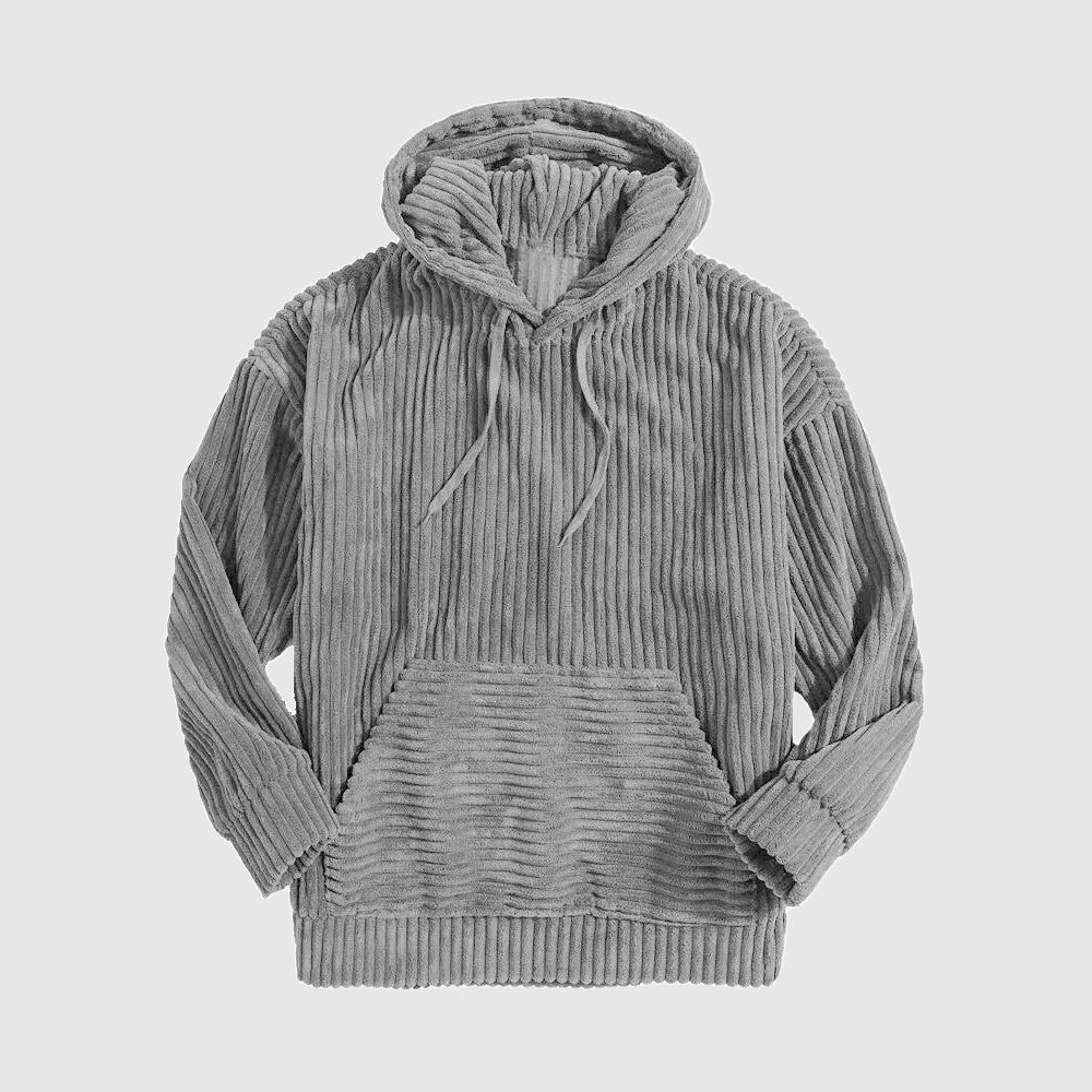 Men's Ribbed Corduroy Hooded Sweatshirt