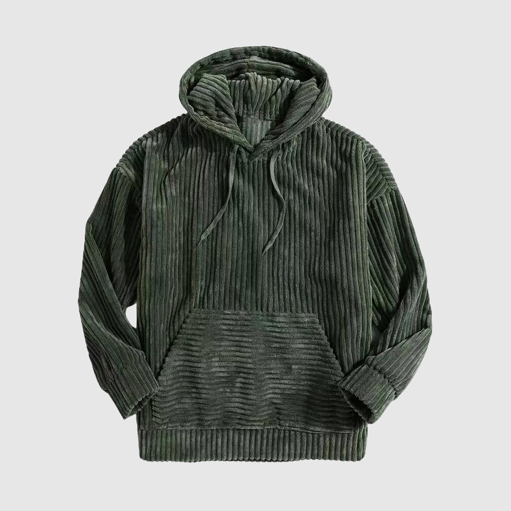 Men's Ribbed Corduroy Hooded Sweatshirt