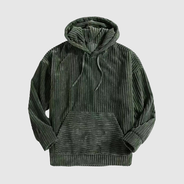 Men's Ribbed Corduroy Hooded Sweatshirt