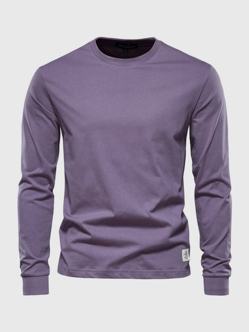 Men's Cotton Long-Sleeved Round Neck Shirt