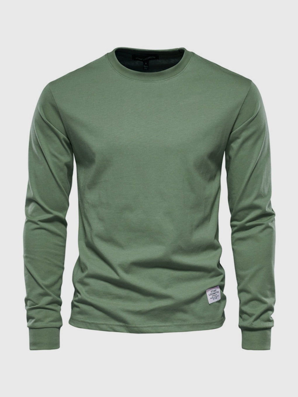 Men's Cotton Long-Sleeved Round Neck Shirt
