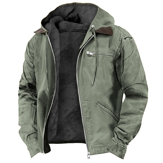 Men's Modern Hooded Jacket with Drawstring Waist for Stylish Comfort