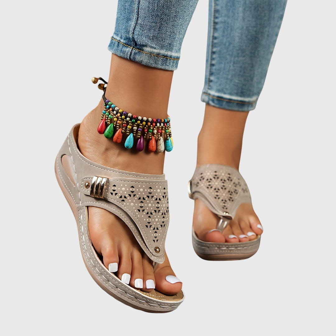 Julia | Women's Perforated Platform Sandals