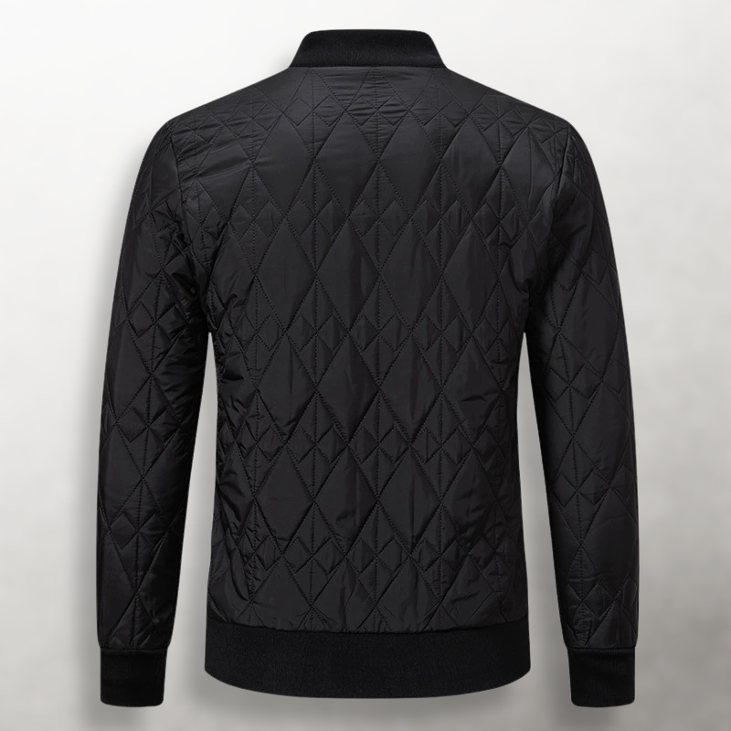 Men's Diamond Quilted Zip-Front Bomber Jacket