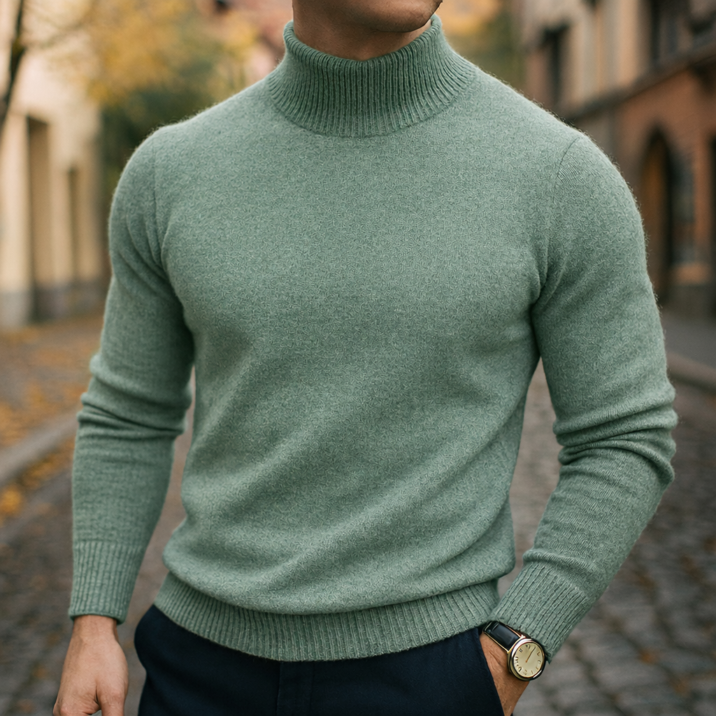 Men's Mock Neck Turtleneck Sweater