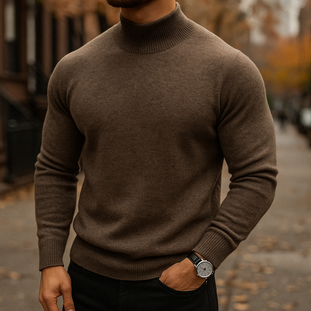 Men's Mock Neck Turtleneck Sweater