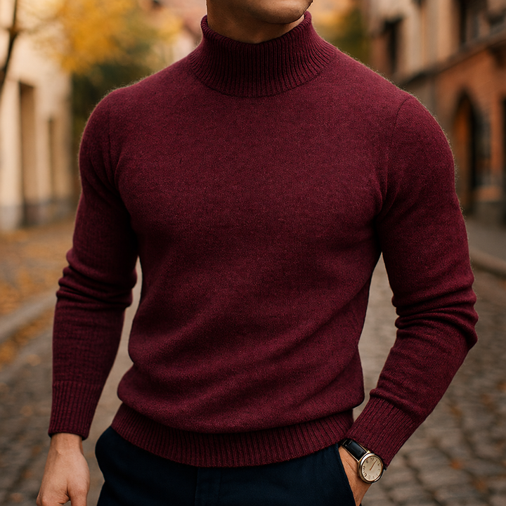 Men's Mock Neck Turtleneck Sweater