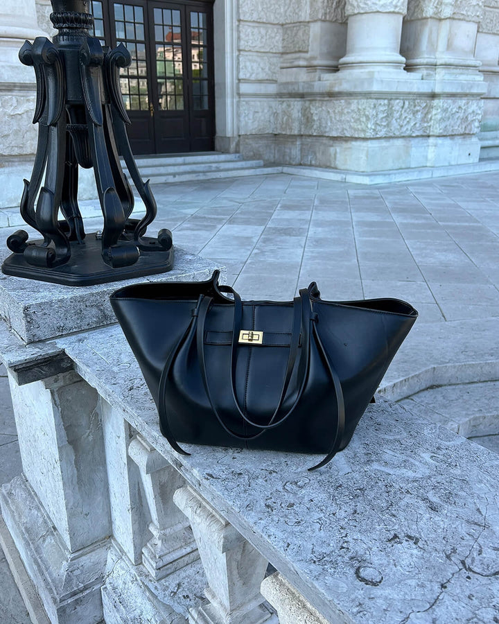 Women's Sleek Vegan Leather Tote Bag for Daily Use