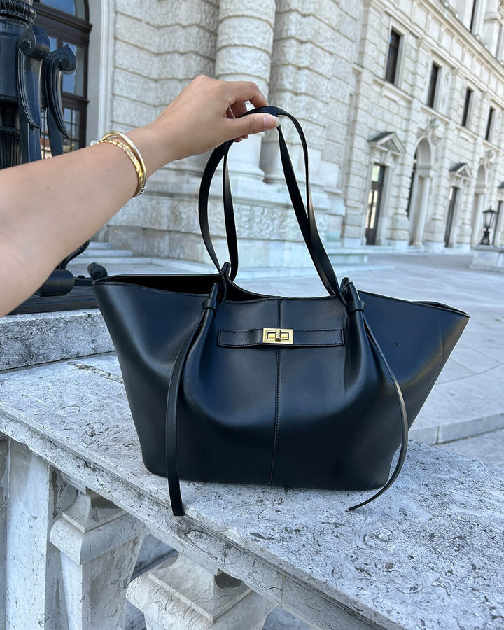 Women's Sleek Vegan Leather Tote Bag for Daily Use