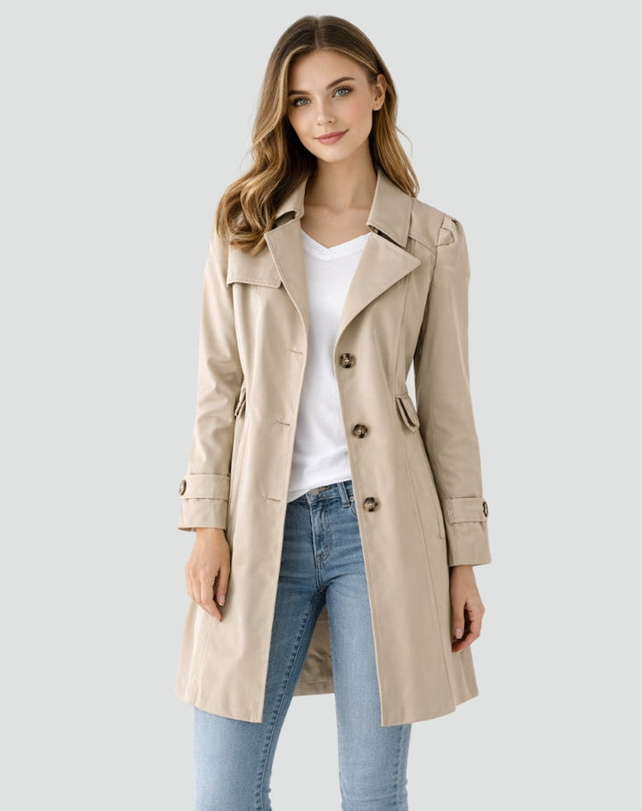 Women's Classic Tailored Trench Coat for Everyday Wear