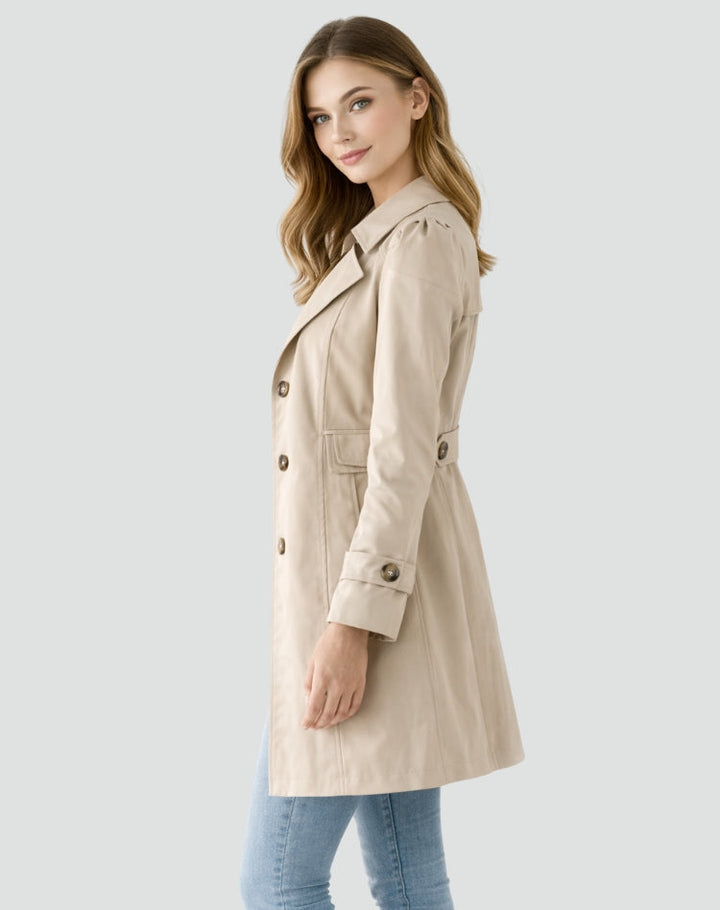 Women's Classic Tailored Trench Coat for Everyday Wear