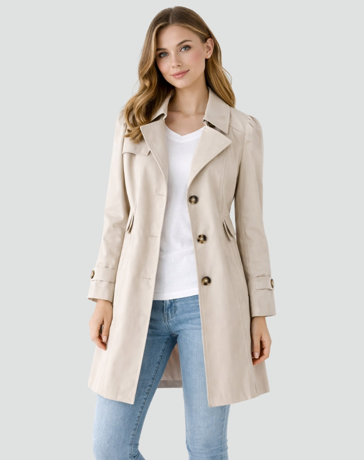 Women's Classic Tailored Trench Coat for Everyday Wear