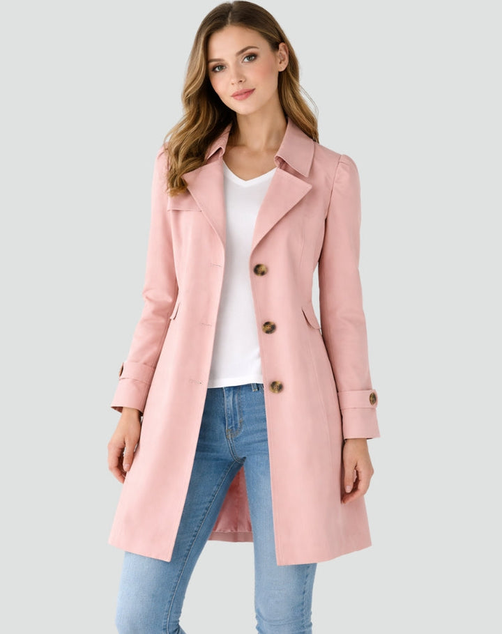 Women's Classic Tailored Trench Coat for Everyday Wear
