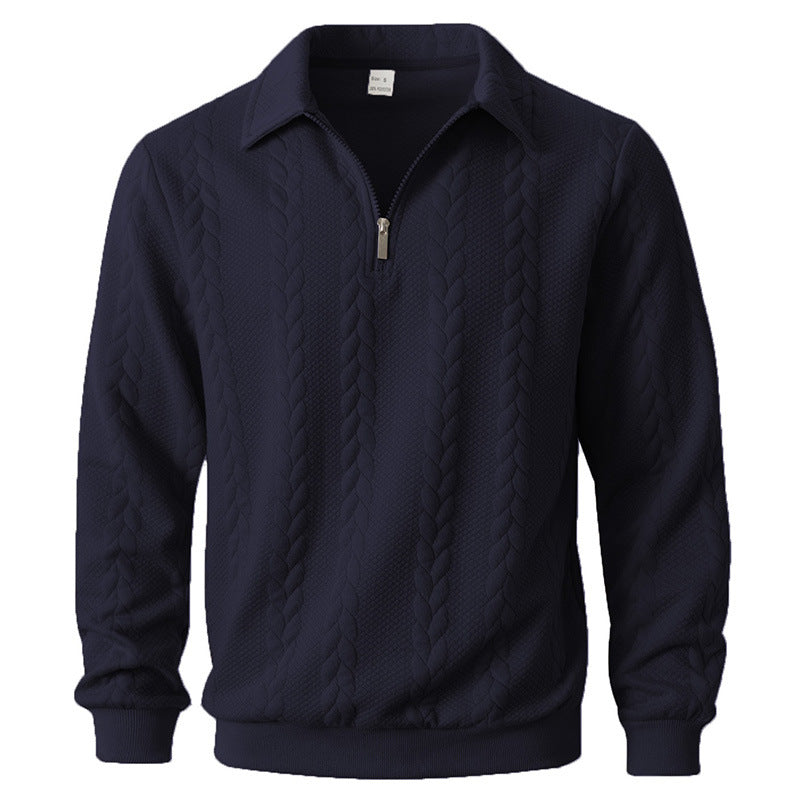Men's Quarter-Zip Long Sleeve Polo Shirt