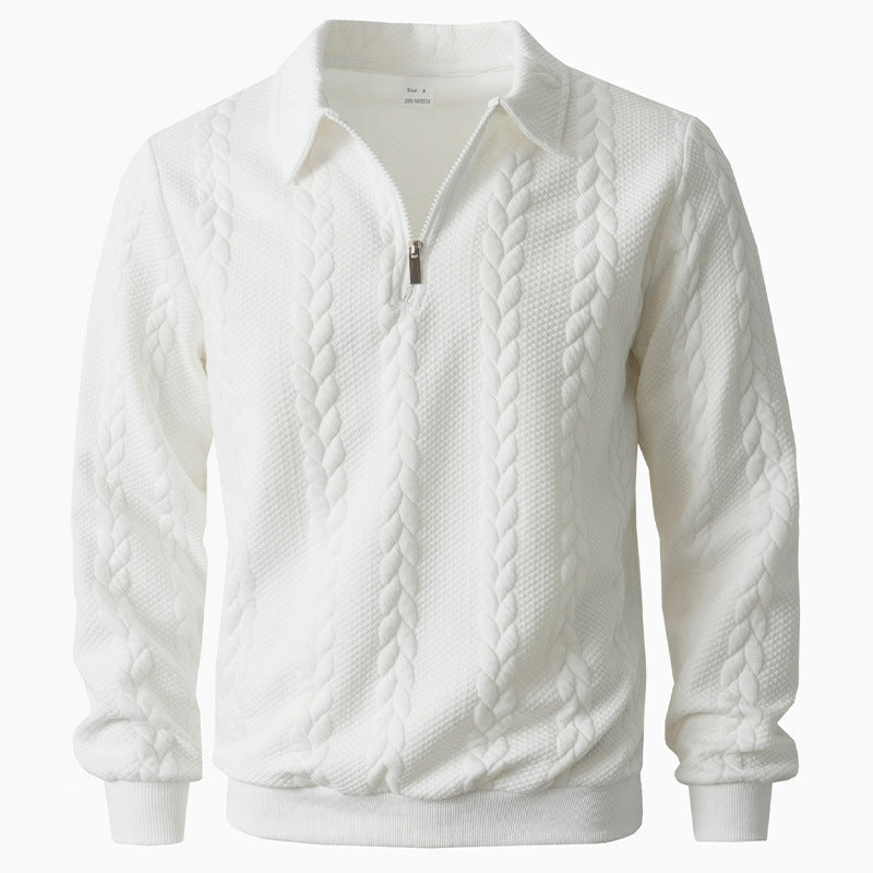 Men's Quarter-Zip Long Sleeve Polo Shirt
