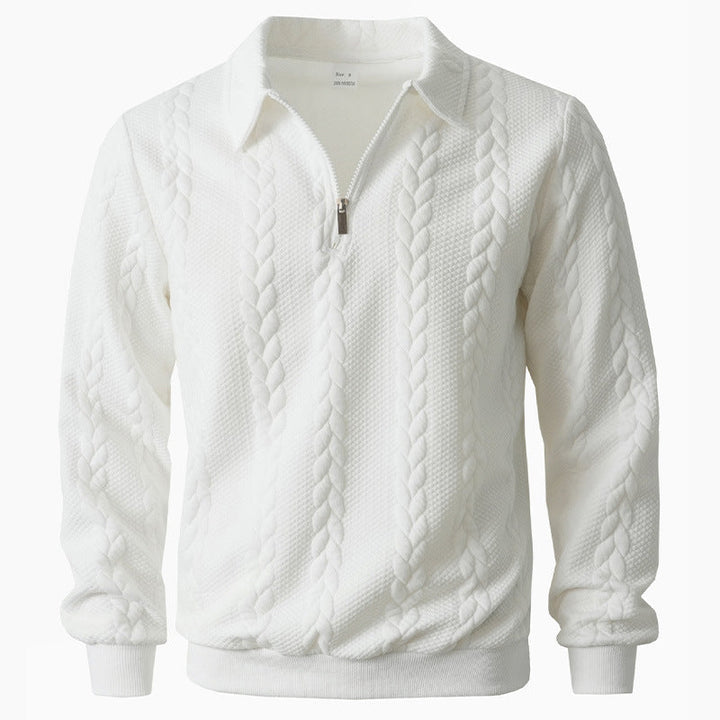 Men's Quarter-Zip Long Sleeve Polo Shirt
