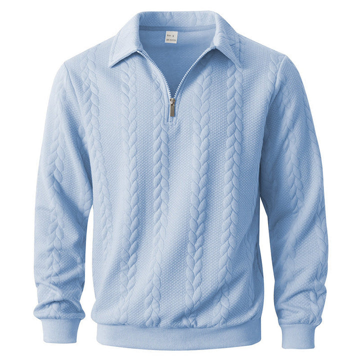 Men's Quarter-Zip Long Sleeve Polo Shirt