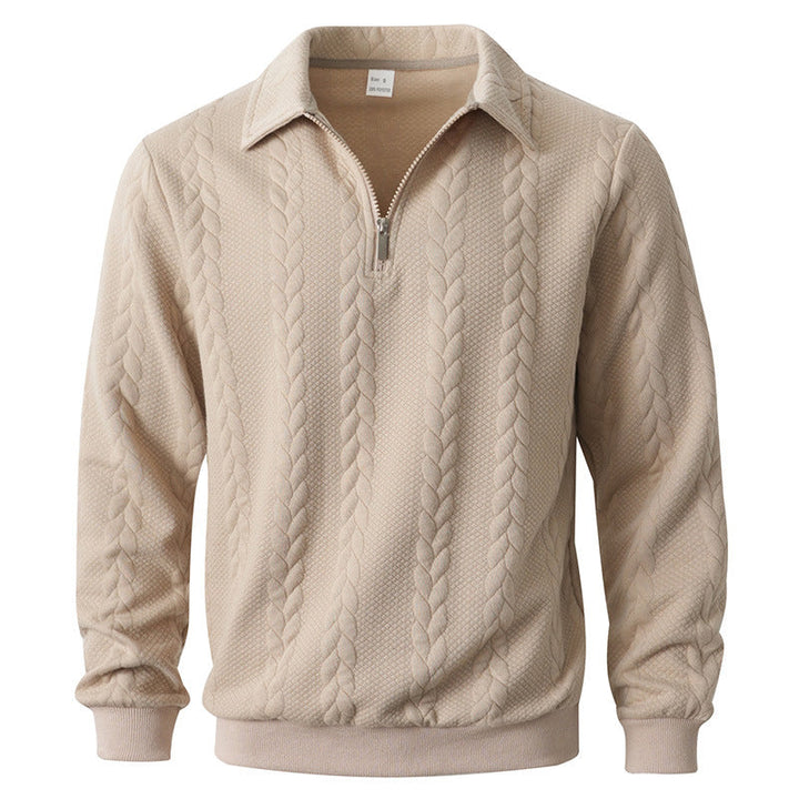 Men's Quarter-Zip Long Sleeve Polo Shirt