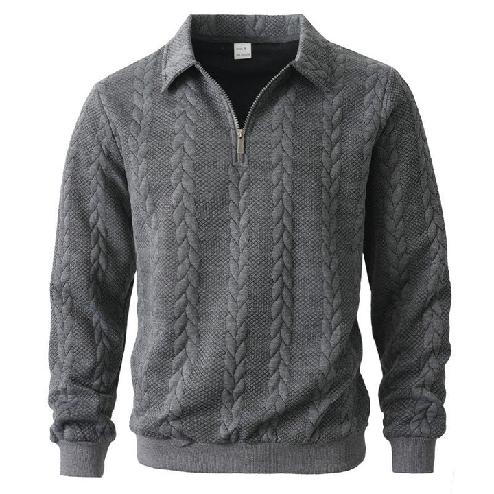 Men's Quarter-Zip Long Sleeve Polo Shirt