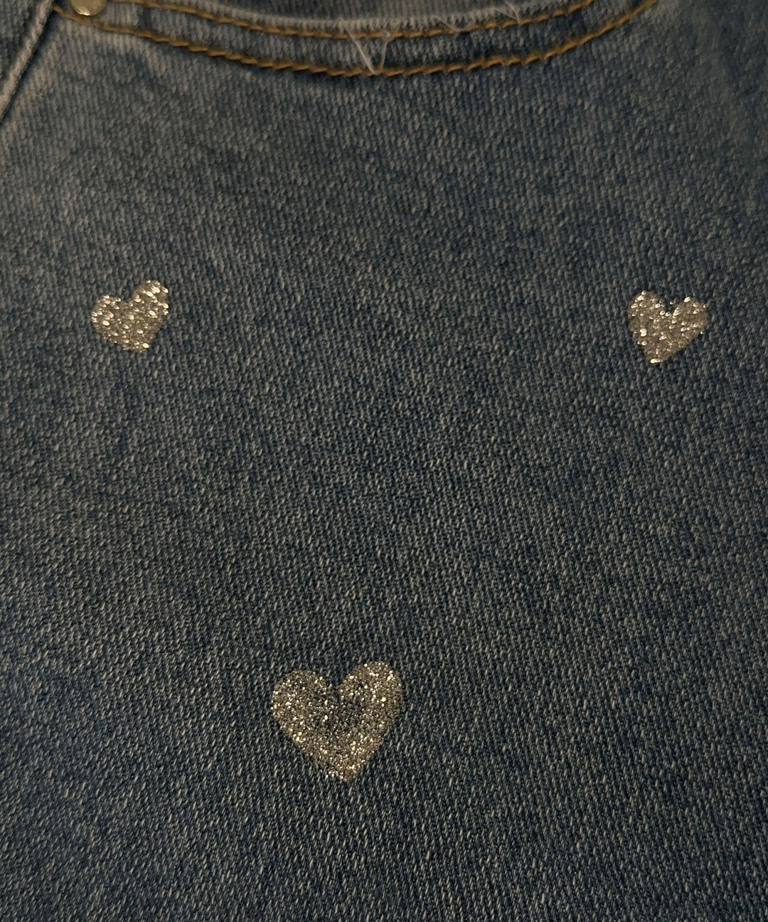 Amelie | Women's Stretch Wide Leg Jeans with Heart Print