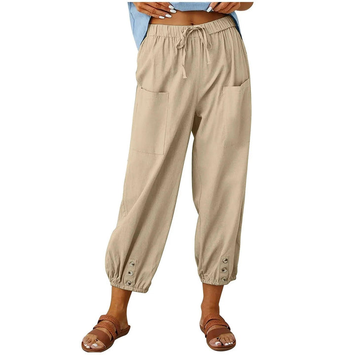 Mira | Women's Light Summer Linen Trousers with Drawstring