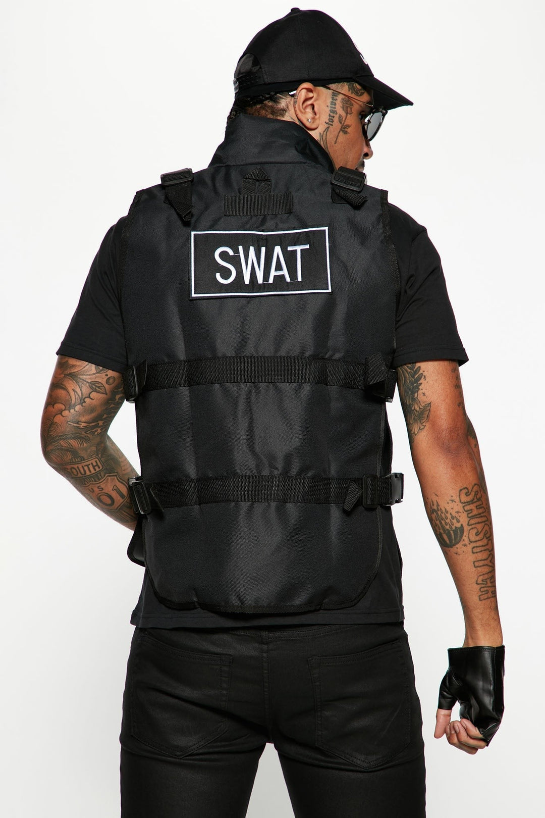 Halloween's Tactical Costume Set with Vest, Cap, and Fingerless Gloves