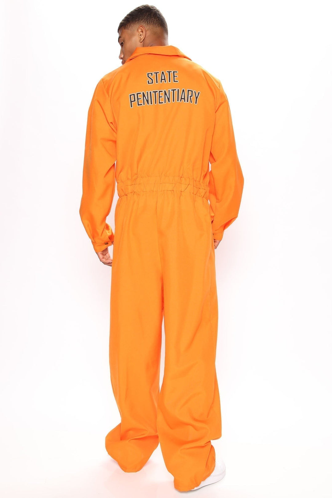 Halloween's Orange Prisoner Costume Jumpsuit with Chest Print