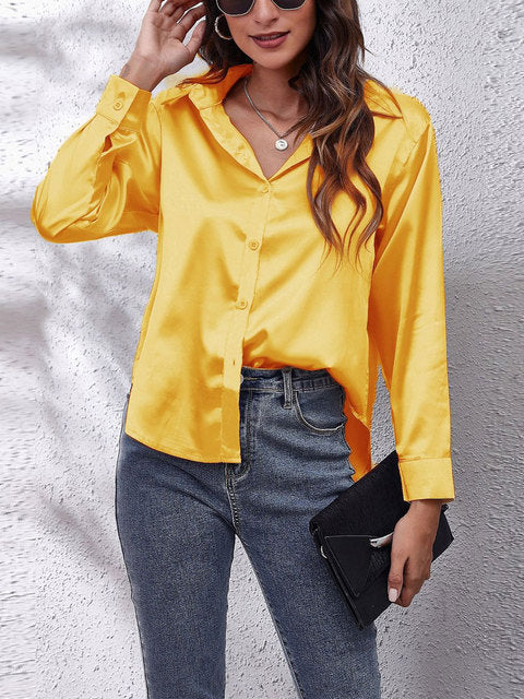 Women's Chic Satin Relaxed Fit Shirt
