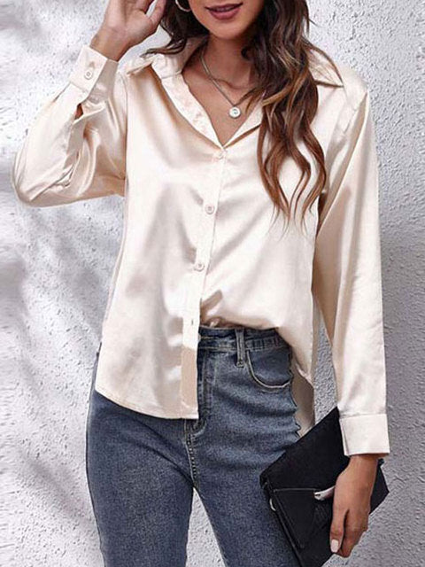 Women's Chic Satin Relaxed Fit Shirt