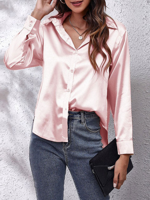 Women's Chic Satin Relaxed Fit Shirt