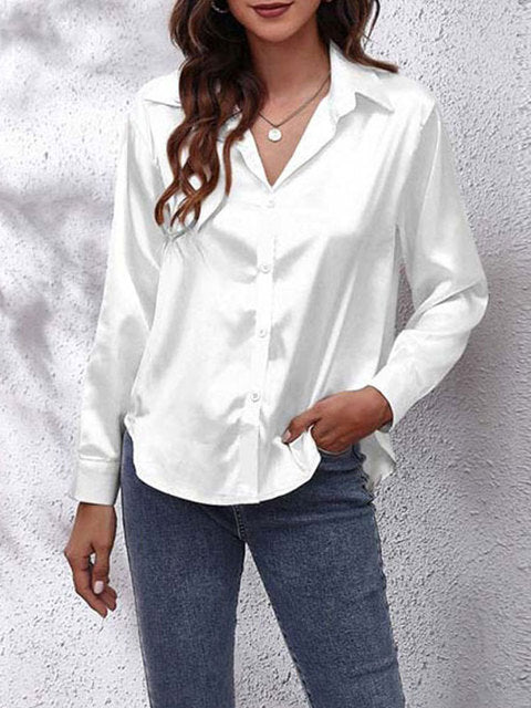 Women's Chic Satin Relaxed Fit Shirt