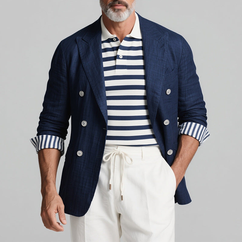 Men's Double-Breasted Button-Front Blazer