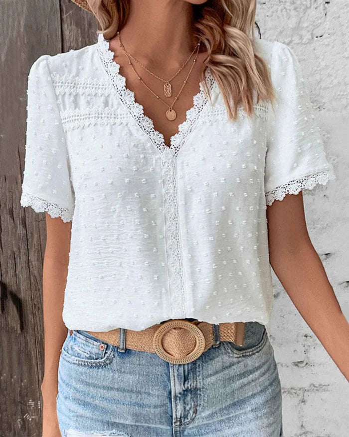 Women's Lace V-Neck Blouse