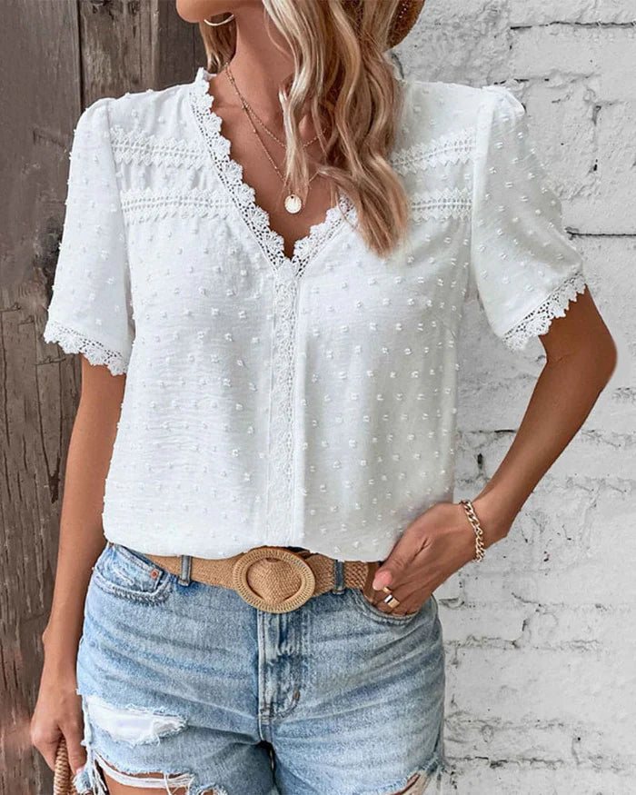 Women's Lace V-Neck Blouse