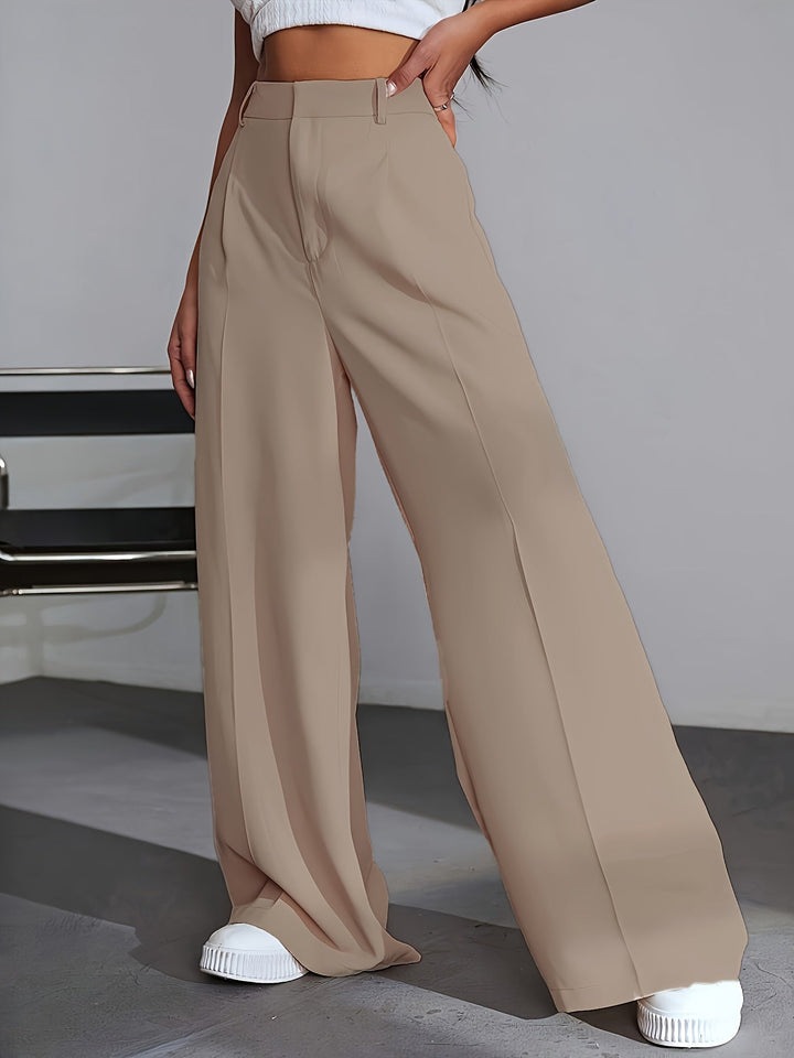 Lana | Women's Wide Leg Luxury Plain Trousers
