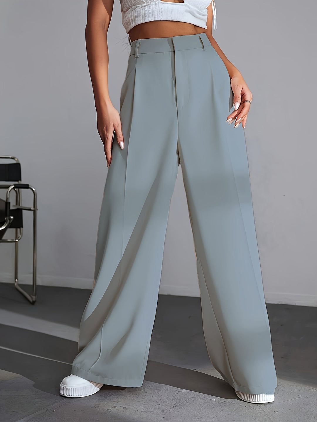 Lana | Women's Wide Leg Luxury Plain Trousers