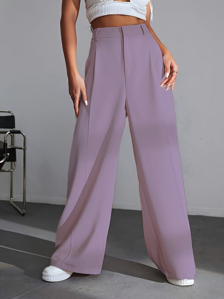 Lana | Women's Wide Leg Luxury Plain Trousers
