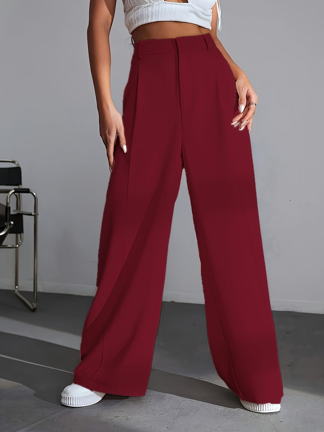 Lana | Women's Wide Leg Luxury Plain Trousers