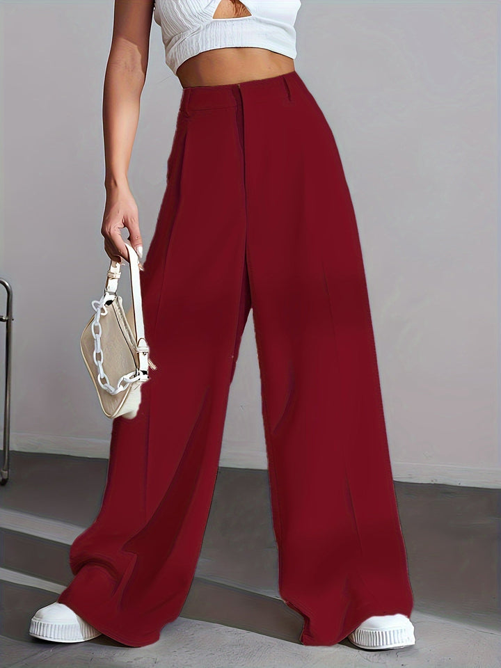Lana | Women's Wide Leg Luxury Plain Trousers