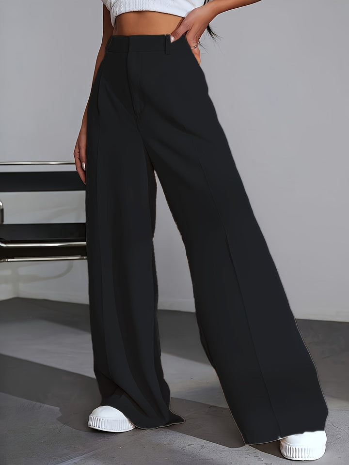Lana | Women's Wide Leg Luxury Plain Trousers