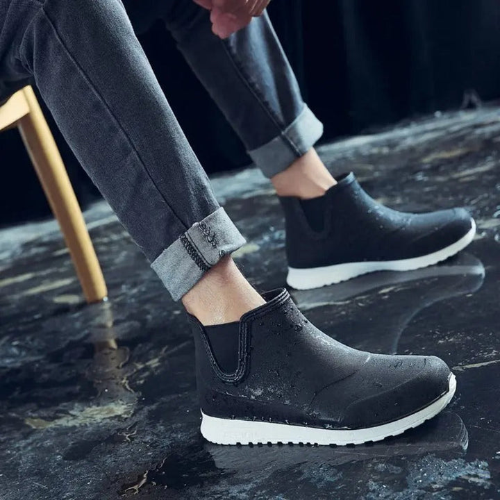 Men's Lightweight Waterproof Slip-On Rain Boots