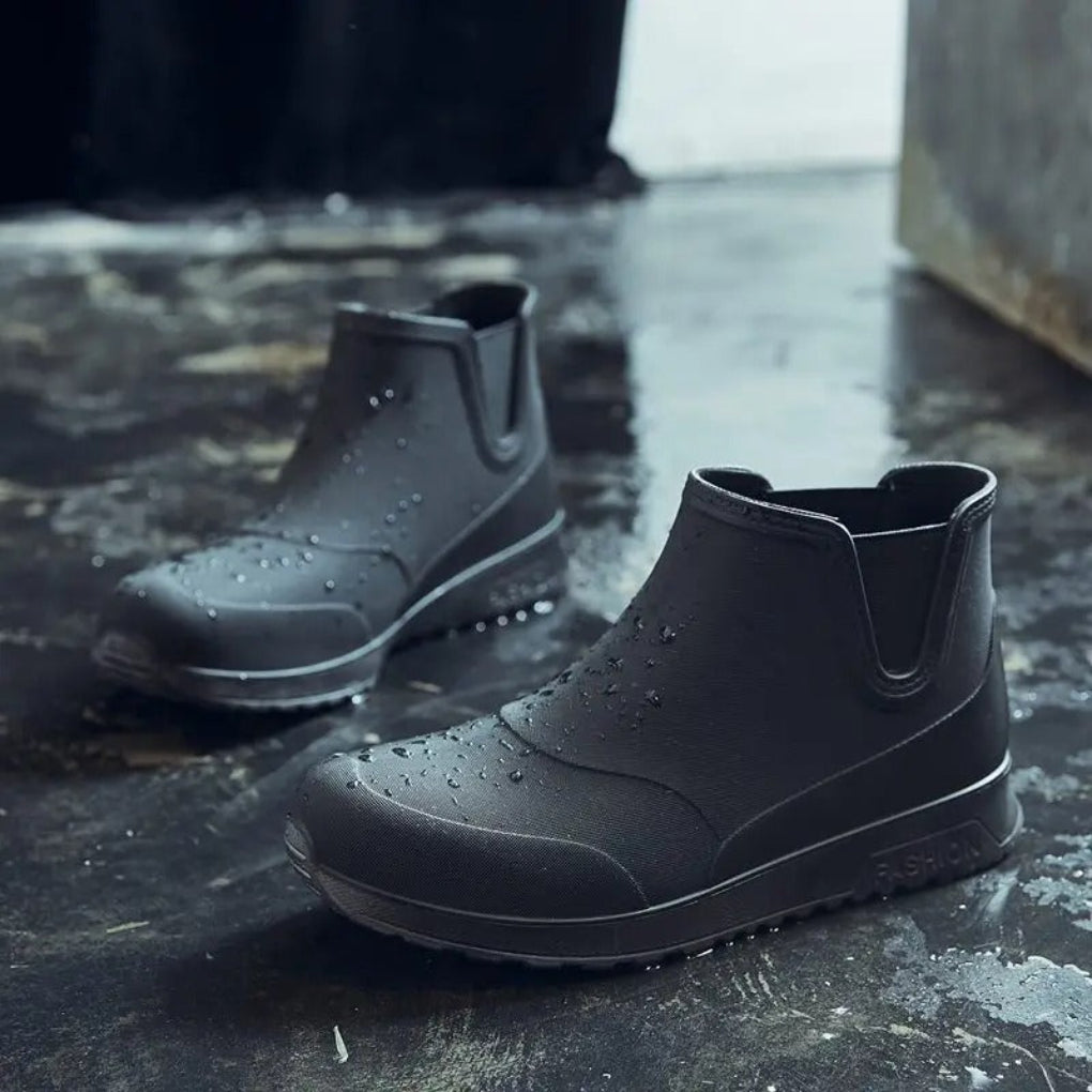 Men's Lightweight Waterproof Slip-On Rain Boots