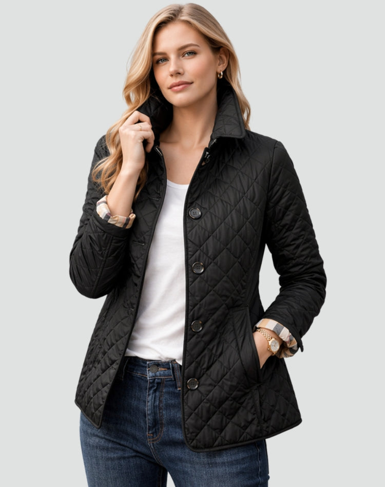 Women's Lightweight Quilted Button-Up Jacket for Everyday Wear